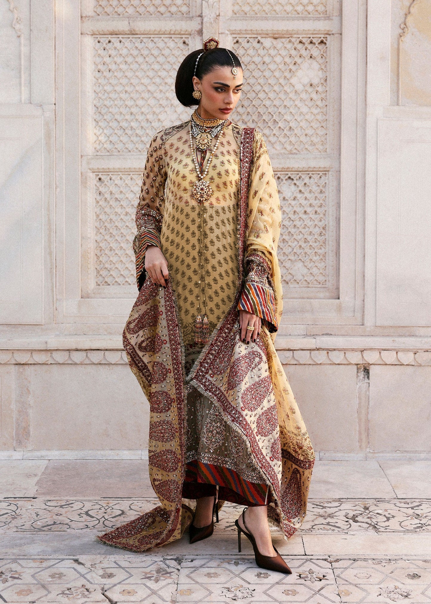 Hussain Rehar | Luxury Pret AW 25 | Marigale - Formal Dress - available at Maria Faisal in UK and USA.