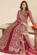Farasha | Lu Zella Premium Formals 25 | Carmine Allure - Ladies Clothes - Maria Faisal