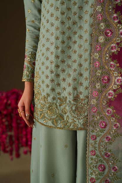 Iznik | Velvet 25 | IV-73 Embroidered Velvet - Formal Dress - available at Maria Faisal in UK and USA.