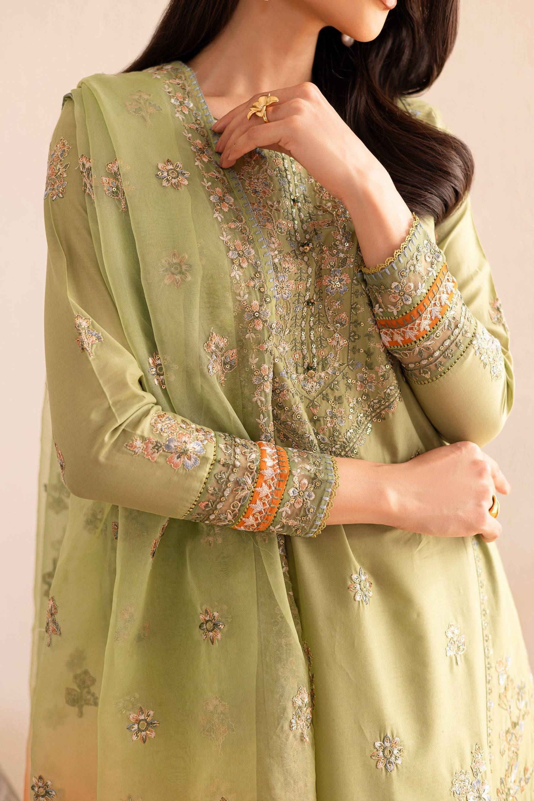 Batik | Nyra Embroidered Summer Solids | Citrus Glow by Maria Faisal - Registered Vendor of : Batik - type : Ladies Clothes - 100% original wedding dresses