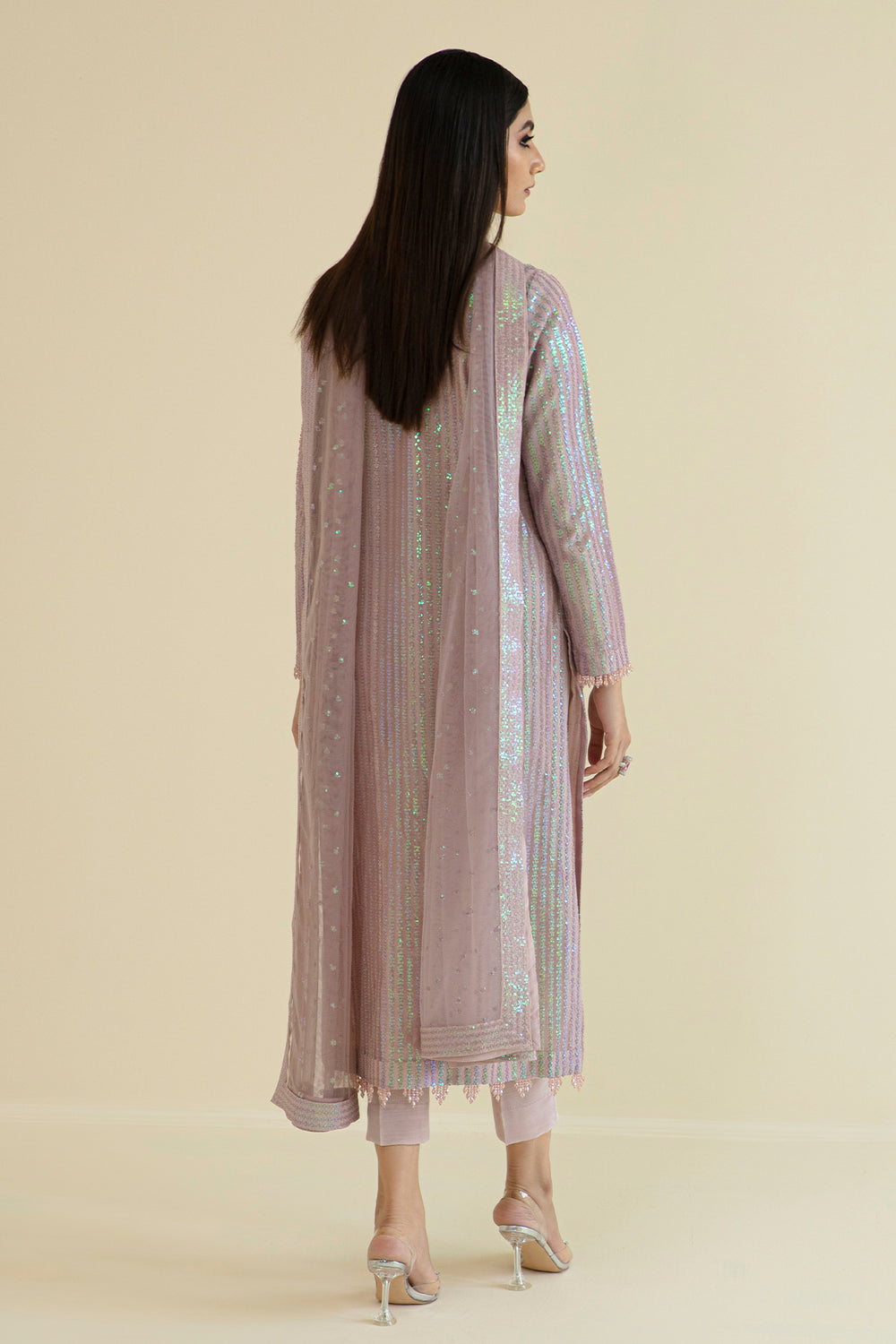 Baroque | Formals Collection | EMBROIDERED NET UF-384 - Formal Dress - available at Maria Faisal in UK and USA.
