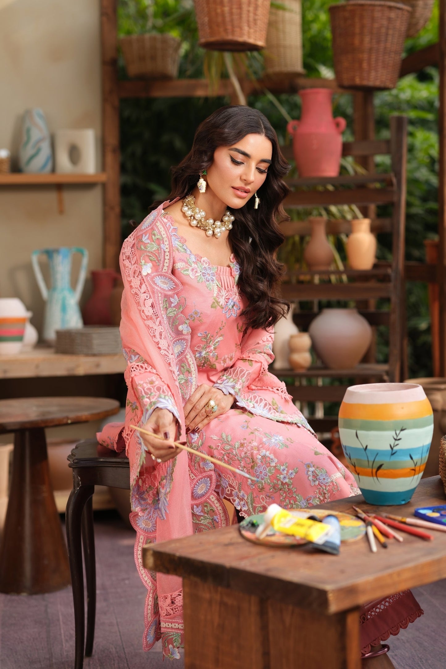 Maryam Hussain | Luxury Lawn 26 | Dimple - Luxury Dress - available at Maria Faisal in UK and USA.