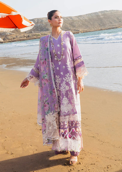 Elaf Premium | Hai Kuch Festive Lawn 24 | EHK-02A Banafsha - Designer Dress with Intricate embroidery and embellishments. Shop elegent wedding dress at Maria Faisal.