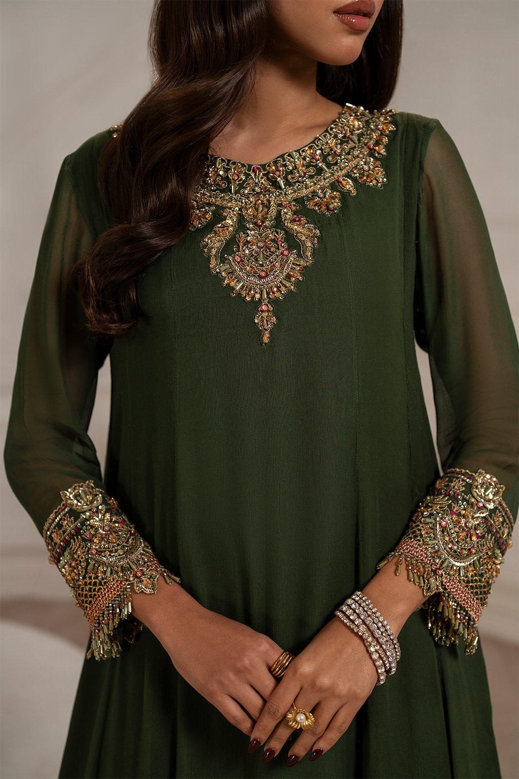 Iznik I Festive Formal I UE-416 Embroidered Chiffon - Ladies Clothes - Maria Faisal