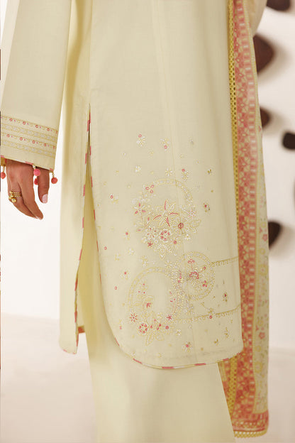 Farasha | Summer Melody 26 | Butter Glow - Casual Dress - available at Maria Faisal in UK and USA.