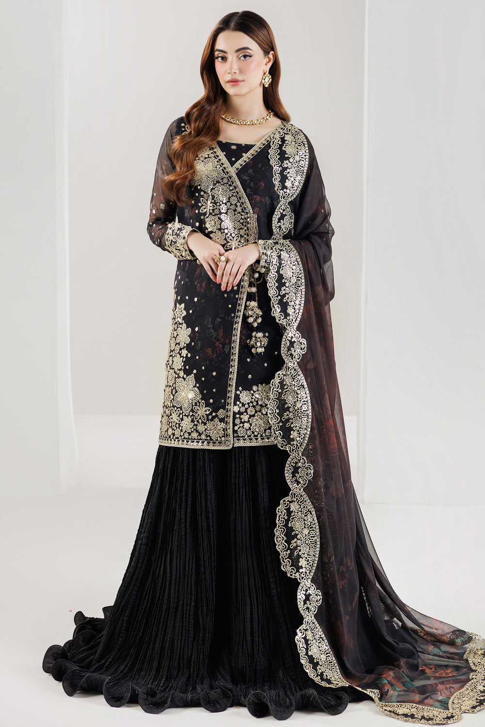Farasha | Formals 26 | Raven Noir - Formal Dress - available at Maria Faisal in UK and USA.