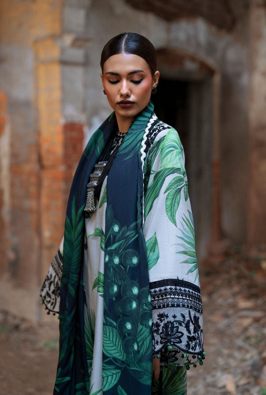 AJR Couture | Sard Sham | Gulbahar - Casual Dress - available at Maria Faisal in UK and USA.