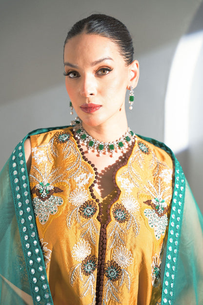 Fozia Khalid | Dilkash Festive Wear 25 | Mehr - Formal Dress - available at Maria Faisal in UK and USA.