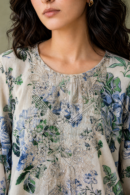 Saad Shaikh | Ease Fall Edit 26 | D-12 Co-ord Set Skin - Casual Dress - available at Maria Faisal in UK and USA.