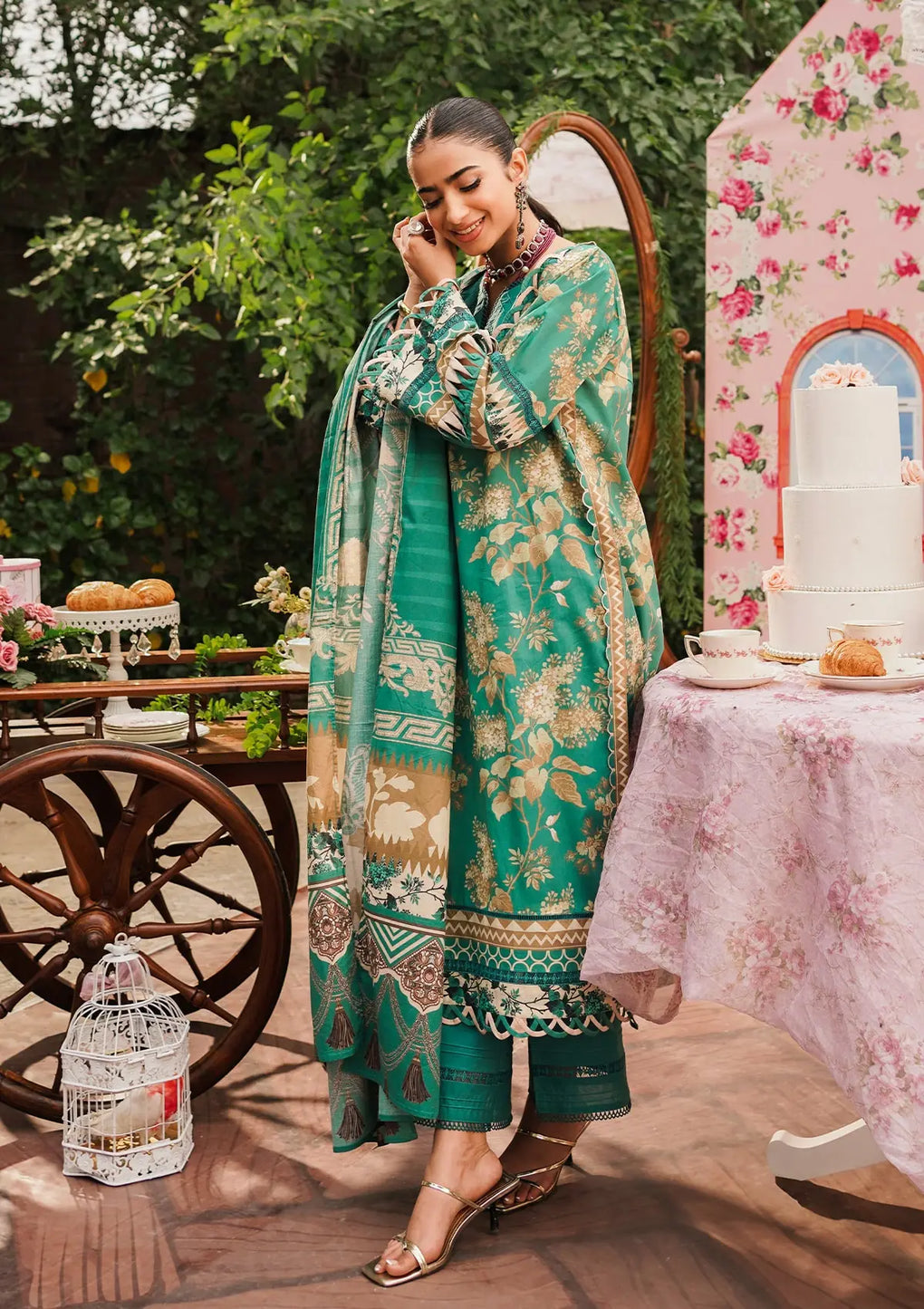 Elaf Premium | Printed Collection 24 | EEP-04B - Chic Teal - Waniyas