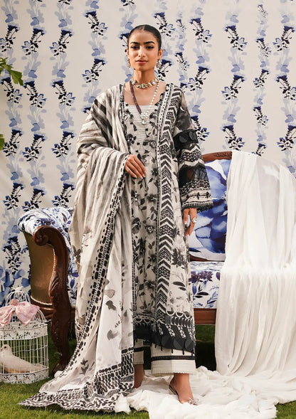 Elaf Premium | Printed Collection 24 | EEP-07B - Black Blossom - Waniyas