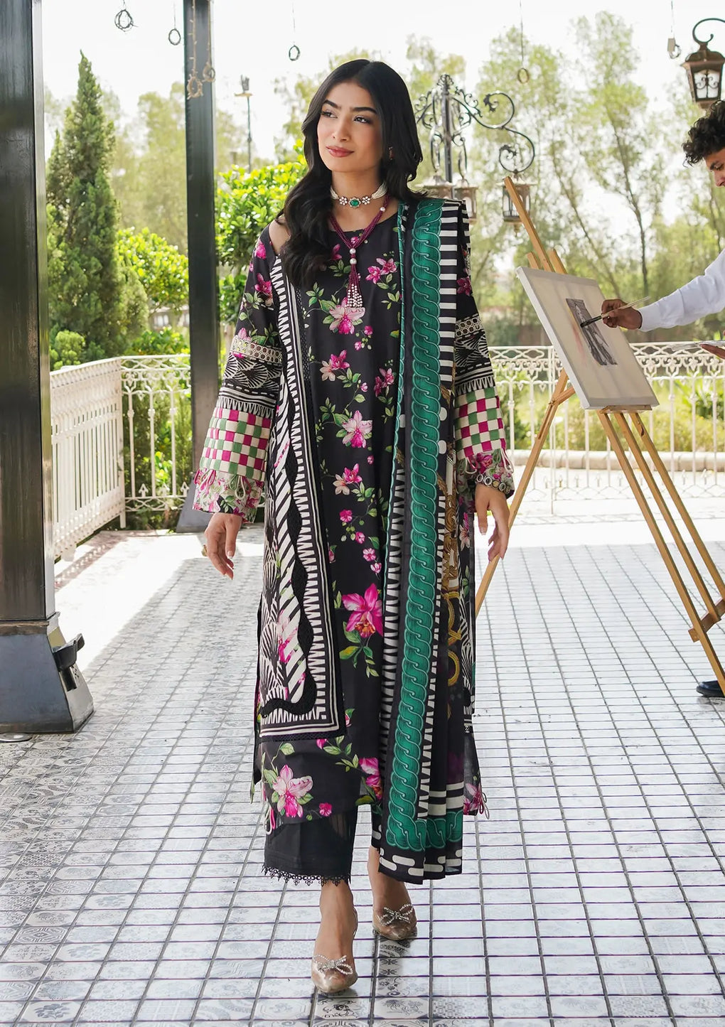 Elaf Premium | Printed Collection 24 | EEP-02A - Dark Floral - Waniyas