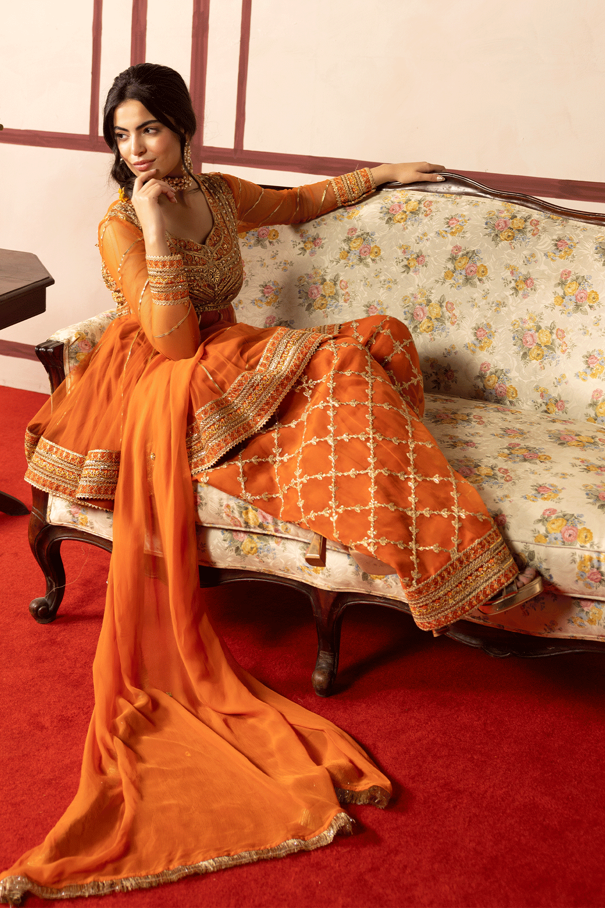 Erum Khan | Intezar e Eid | Rung-e-Miras - Luxury Dress - available at Maria Faisal in UK and USA.