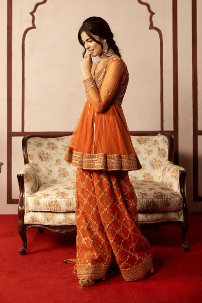 Erum Khan | Intezar e Eid | Rung-e-Miras - Luxury Dress - available at Maria Faisal in UK and USA.