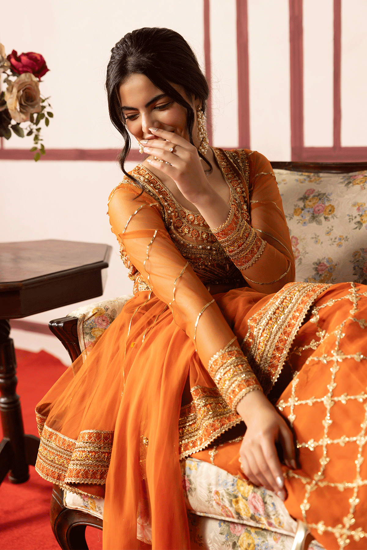 Erum Khan | Intezar e Eid | Rung-e-Miras - Luxury Dress - available at Maria Faisal in UK and USA.