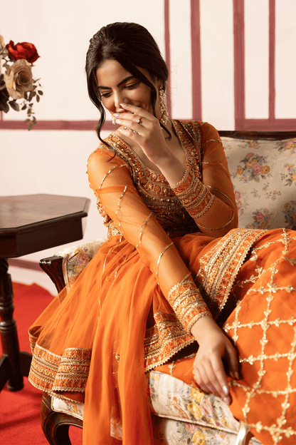 Erum Khan | Intezar e Eid | Rung-e-Miras - Luxury Dress - available at Maria Faisal in UK and USA.