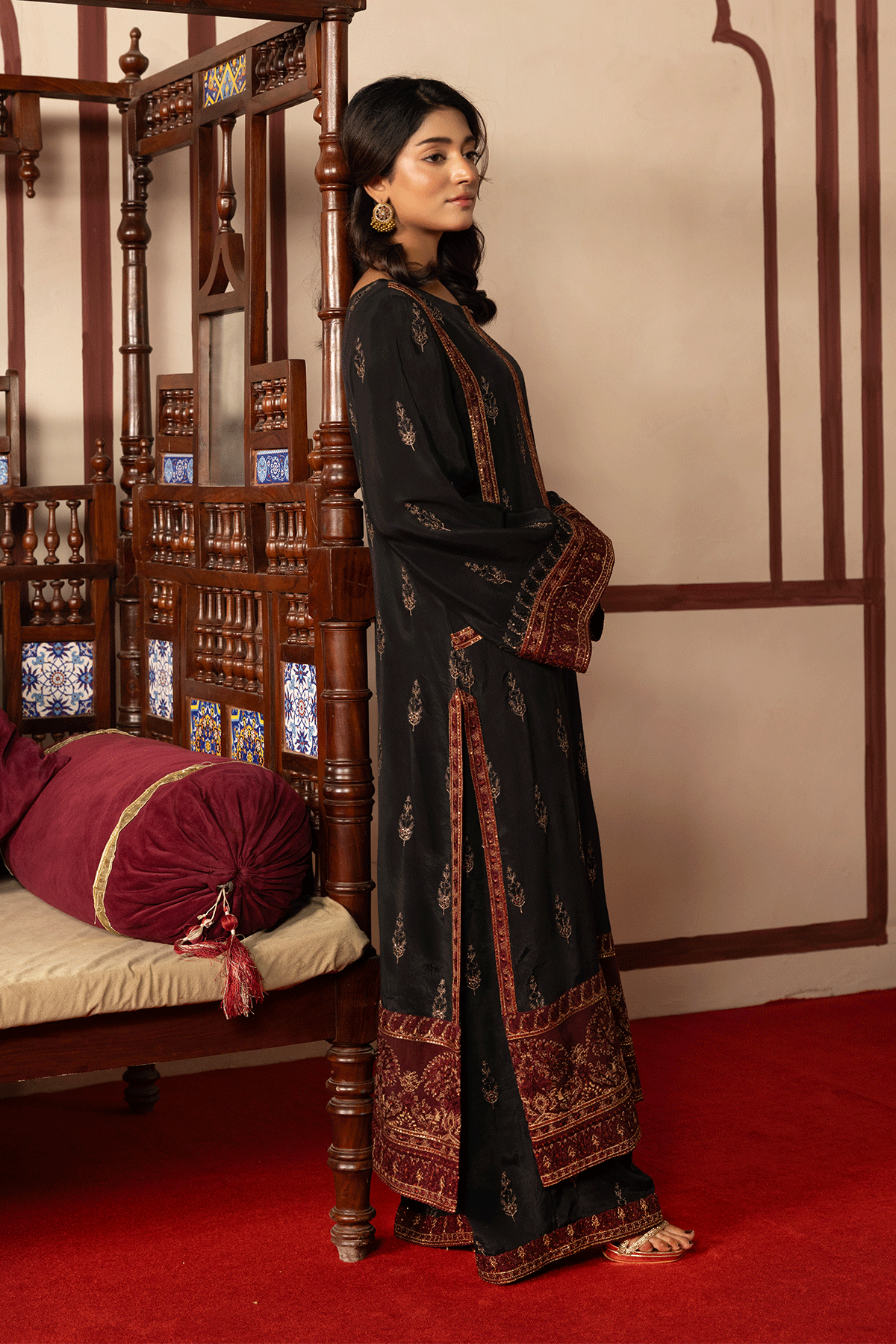 Erum Khan | Intezar e Eid | Riwayat - Luxury Dress - available at Maria Faisal in UK and USA.