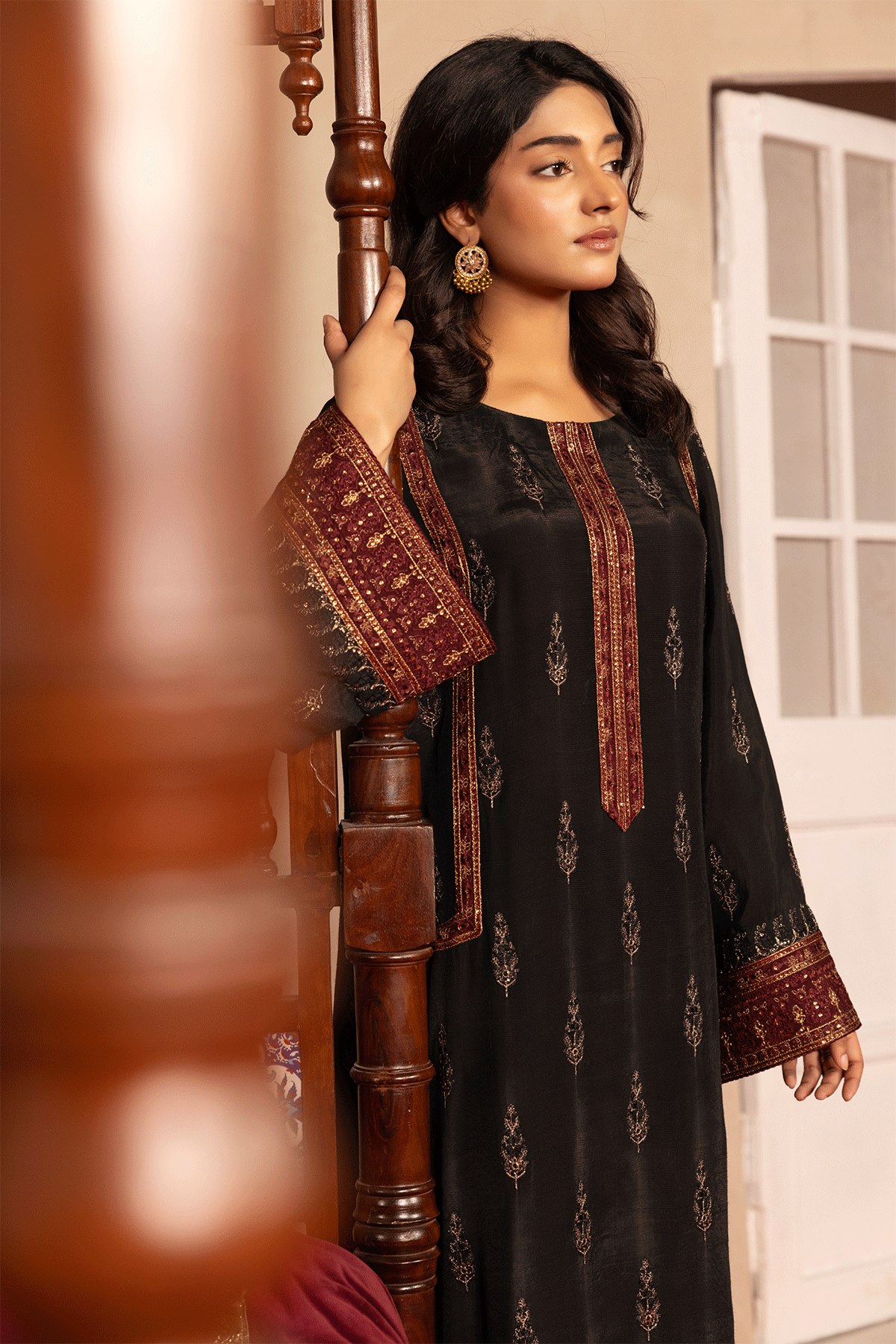 Erum Khan | Intezar e Eid | Riwayat - Luxury Dress - available at Maria Faisal in UK and USA.