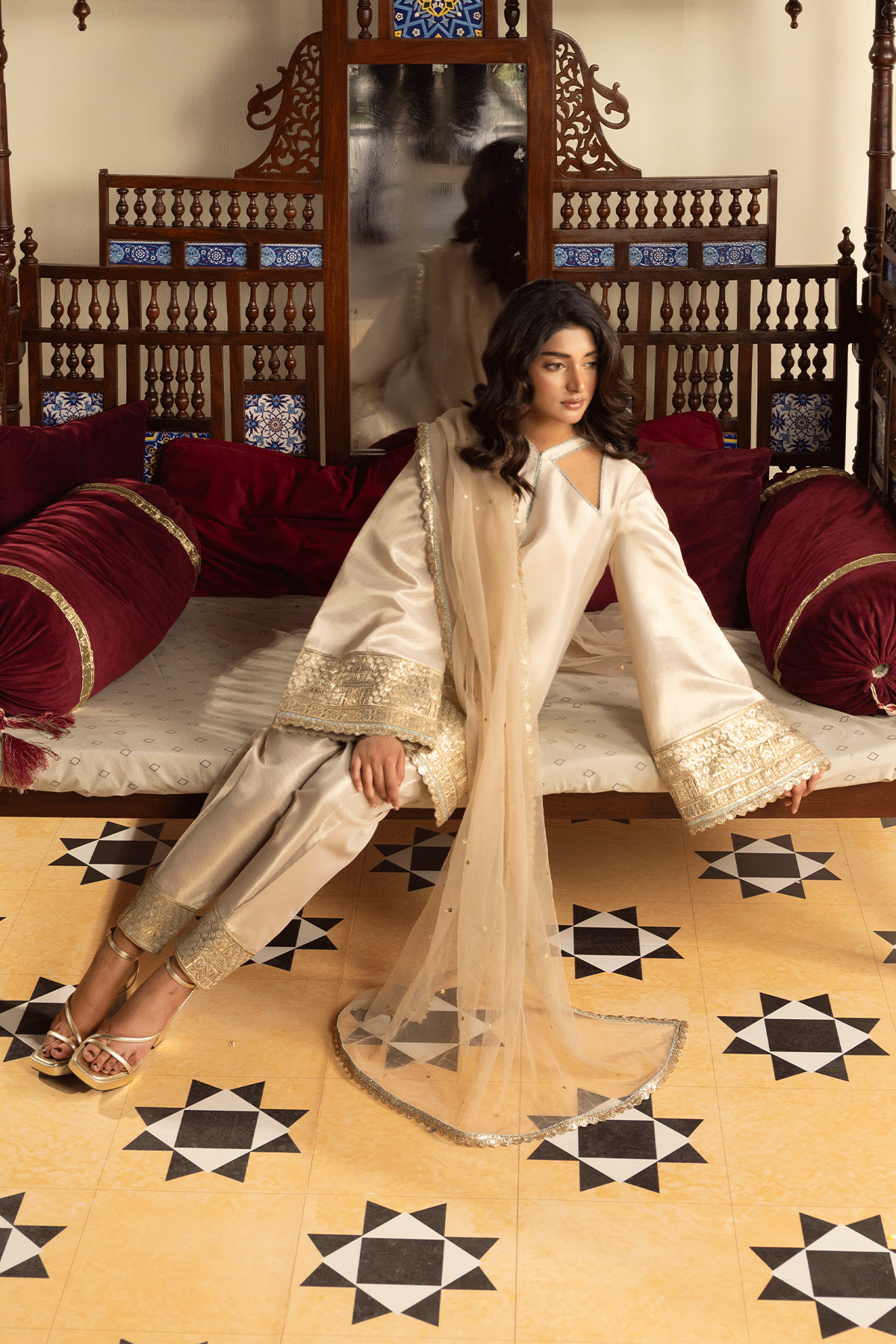 Erum Khan | Intezar e Eid | Nazaakat - Luxury Dress - available at Maria Faisal in UK and USA.