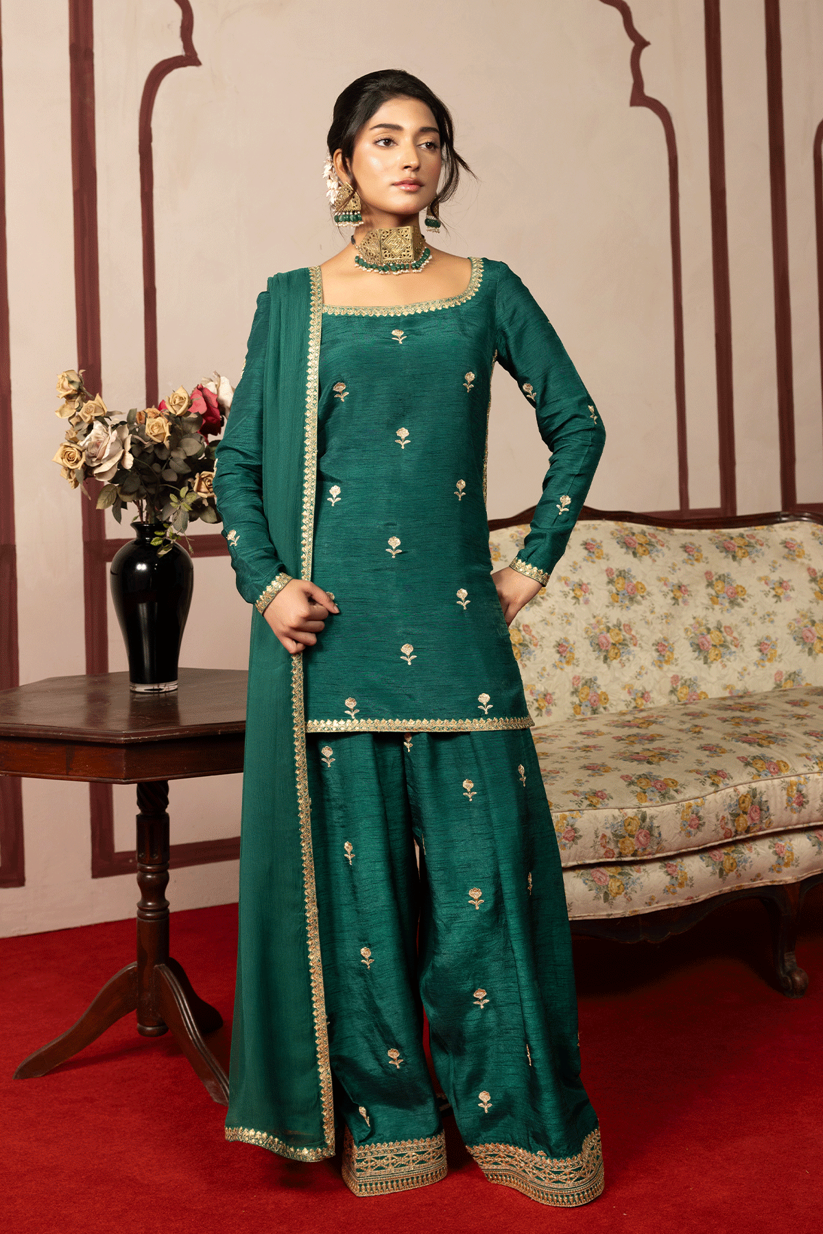 Erum Khan | Intezar e Eid | Firoza - Formal Dress - available at Maria Faisal in UK and USA.