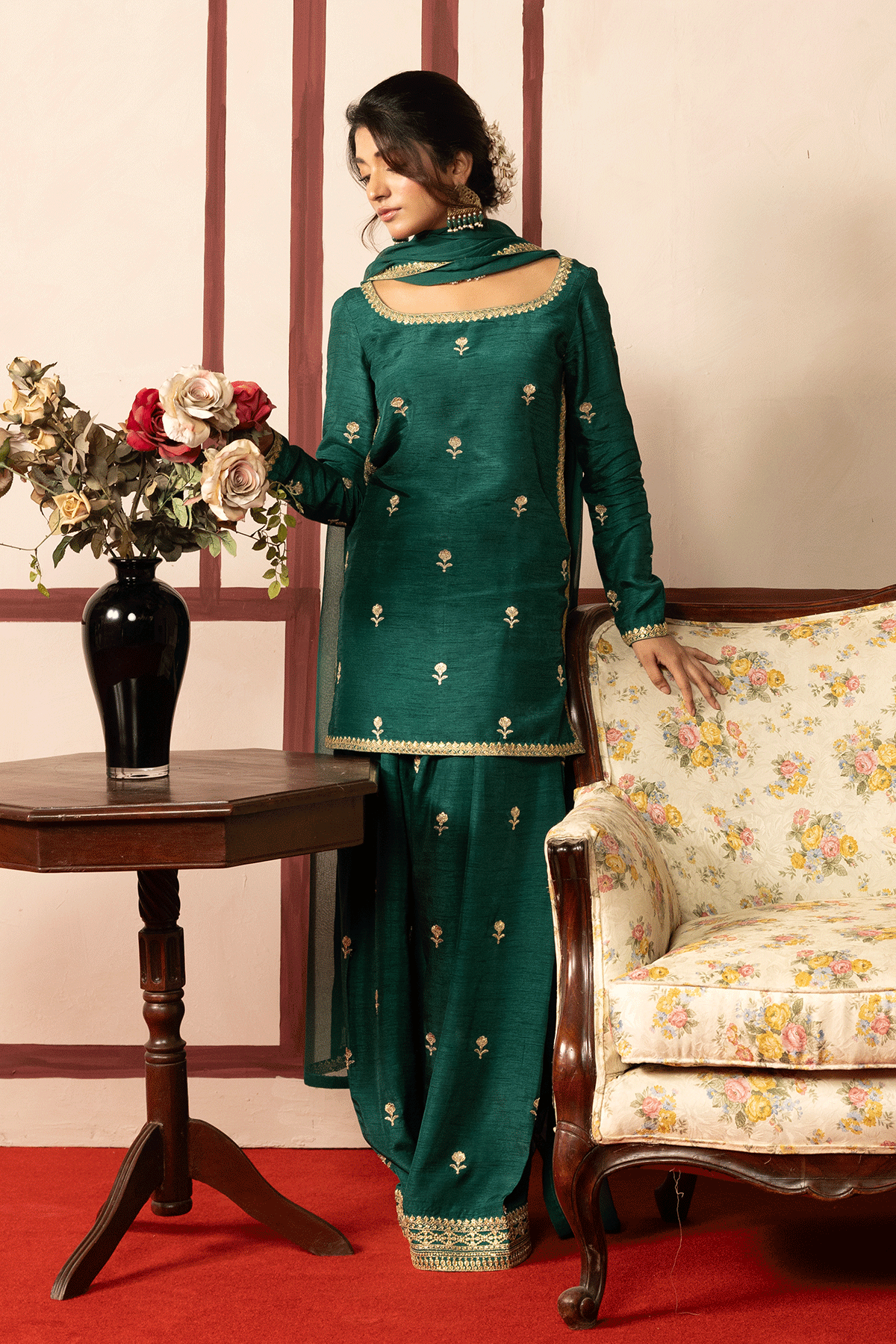 Erum Khan | Intezar e Eid | Firoza - Formal Dress - available at Maria Faisal in UK and USA.