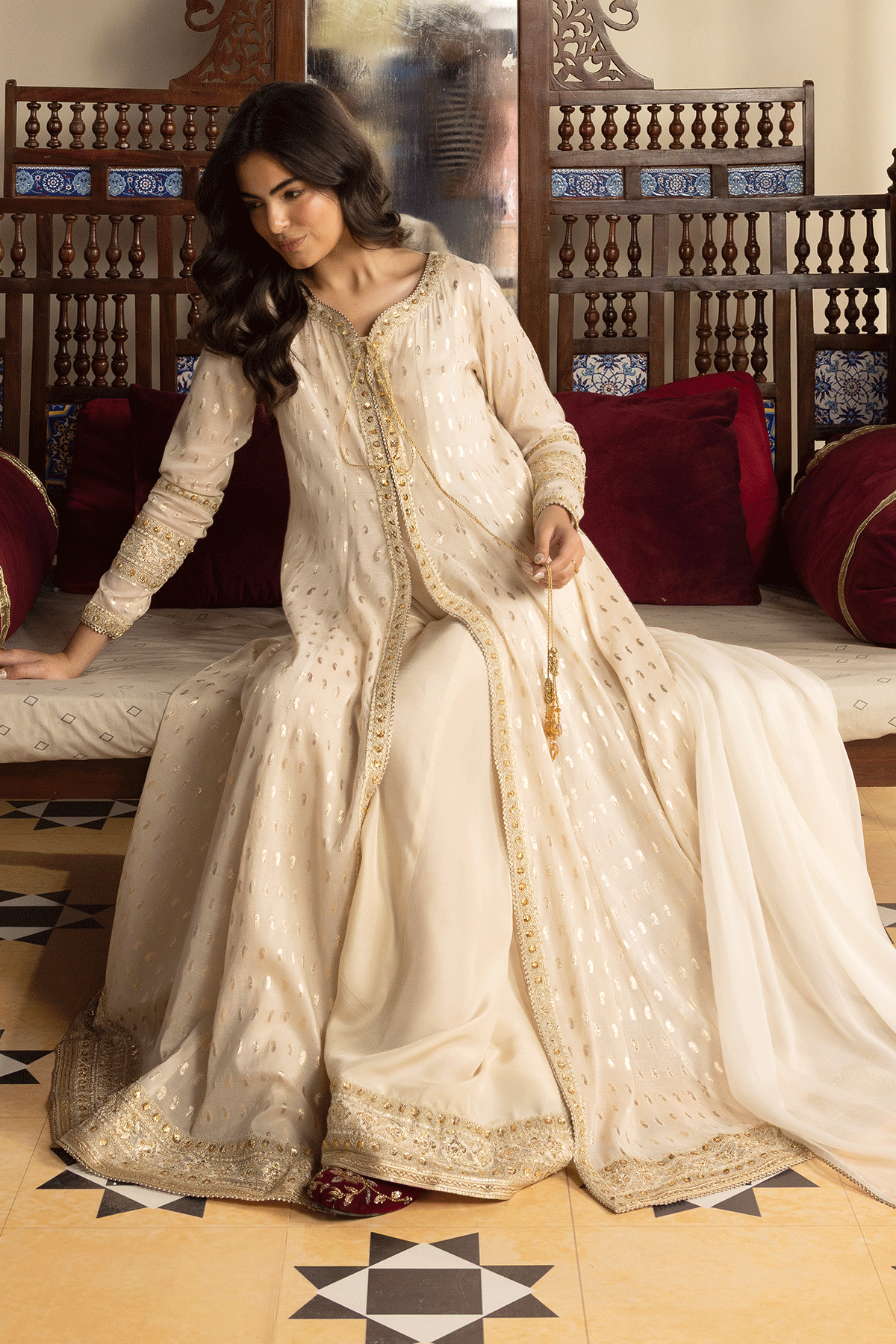 Erum Khan | Intezar e Eid | Aangan - Luxury Dress - available at Maria Faisal in UK and USA.