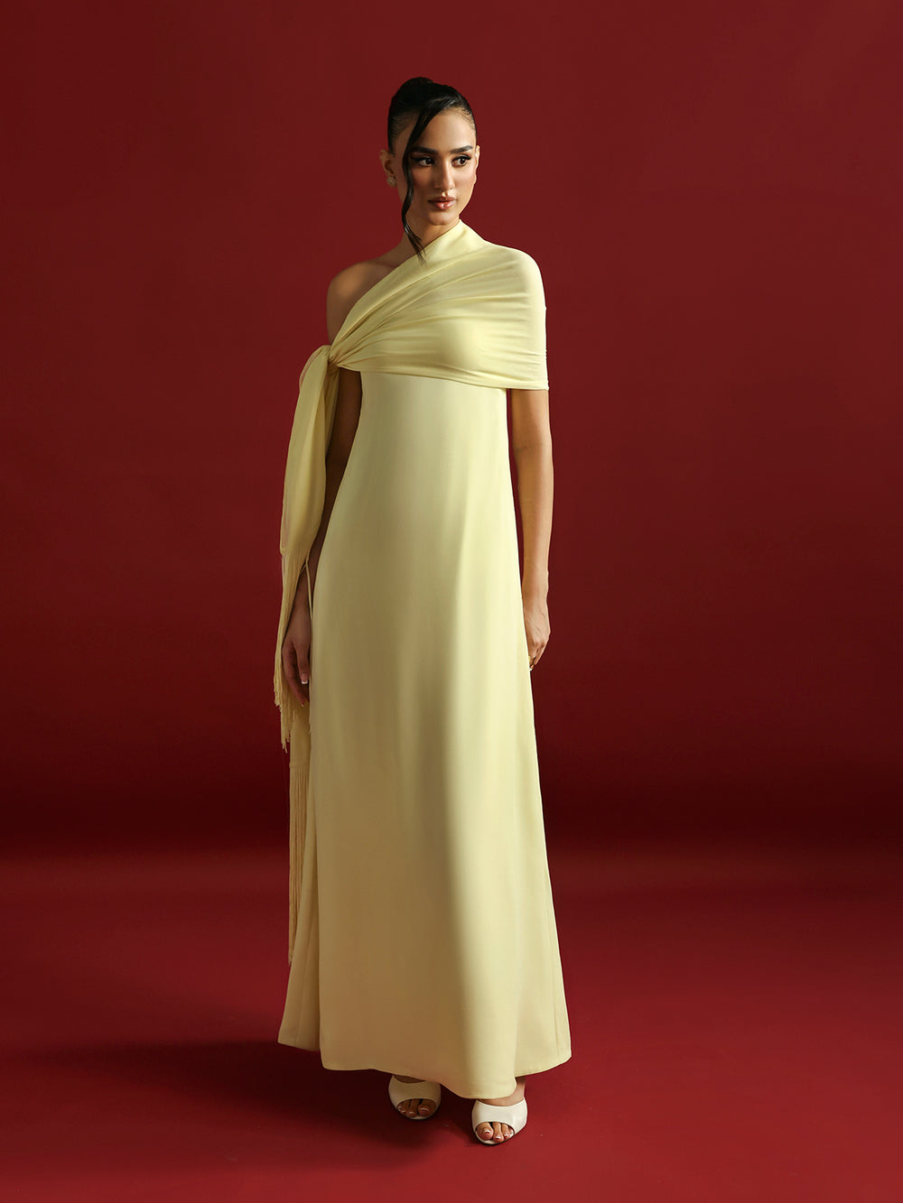 Caia | Basics 26 | LOOK 1 - Luxury Dress - available at Maria Faisal in UK and USA.