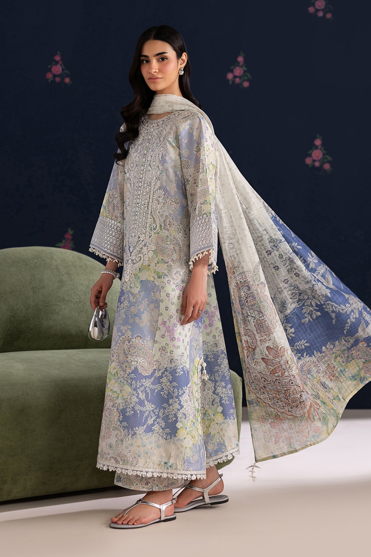 Baroque | Luxury Summer Pret | UF-4459 - Luxury Dress - available at Maria Faisal in UK and USA.