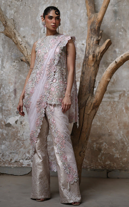Threads and Motifs | Formal Dresses 25 | Organza Embroidered Shirt - Ladies Clothes - Maria Faisal