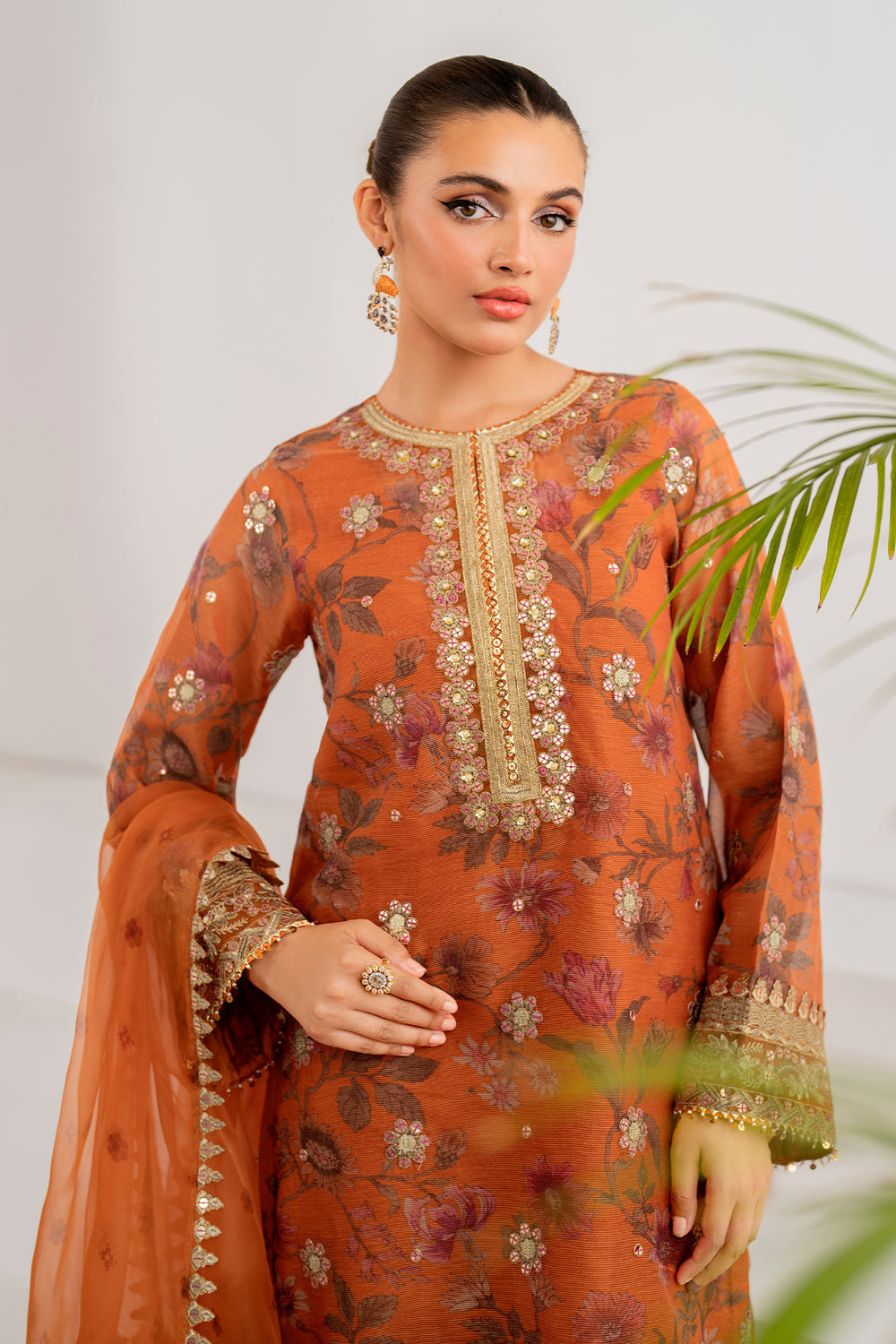 Baroque | Formals Collection | EMBROIDERED COTTON NET UF-701 - Formal Dress - available at Maria Faisal in UK and USA.