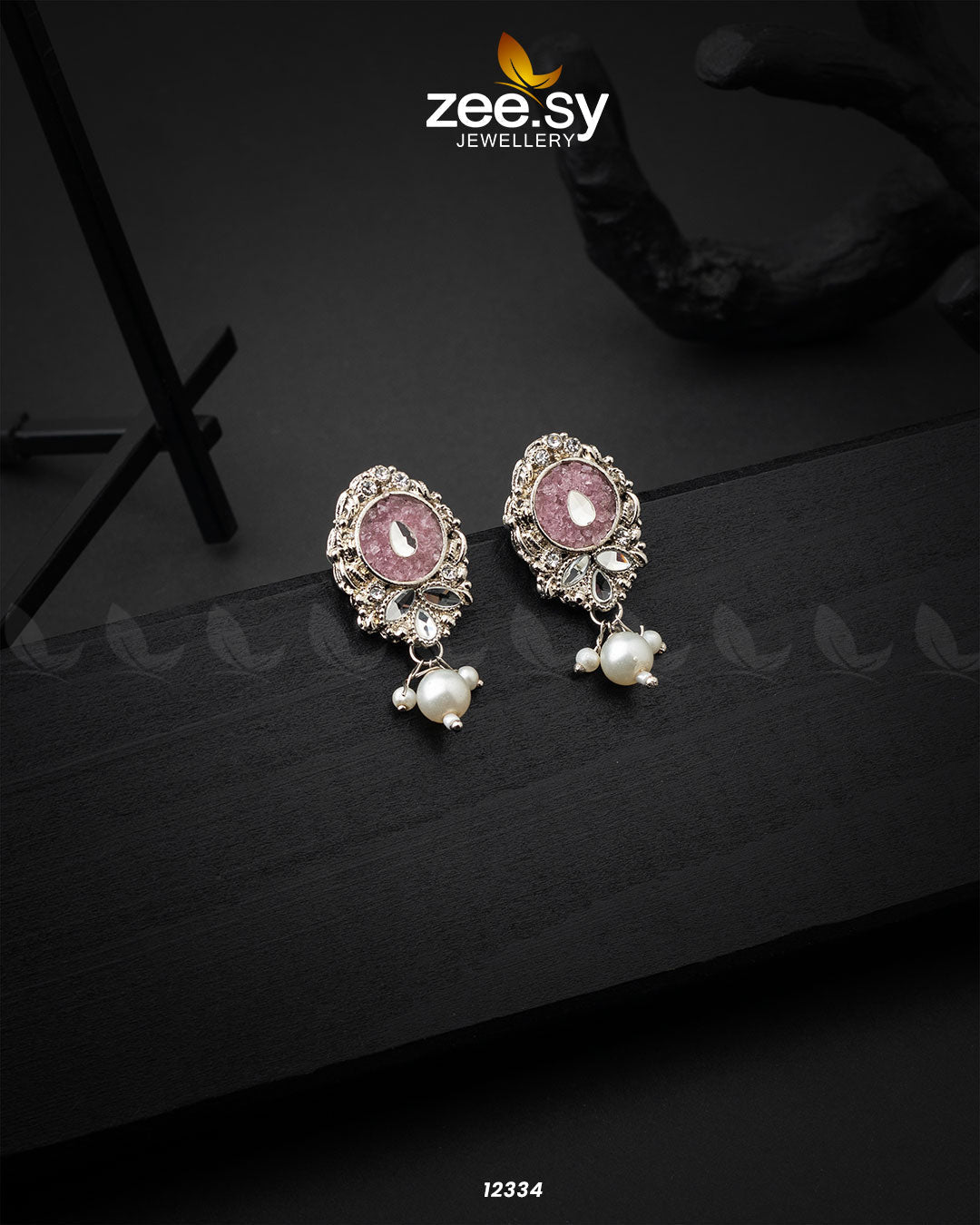 Limestone Crush Studs Earrings - Earrings 