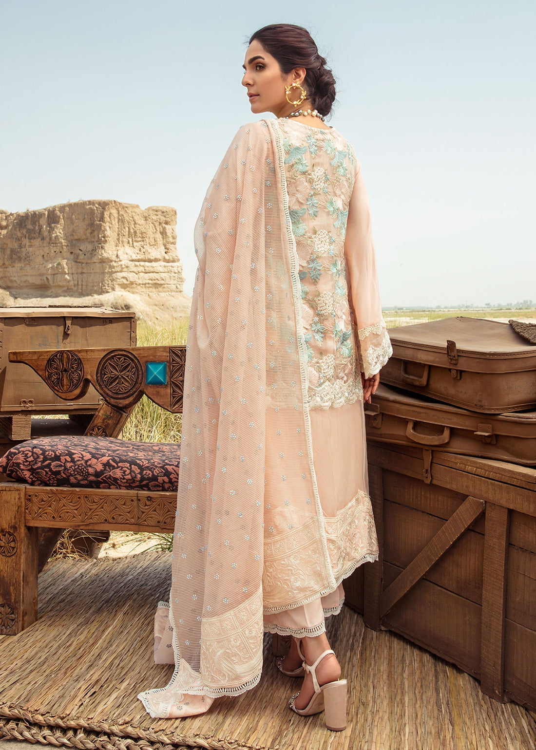 Saira Shakira | Luxury Pret | Peach Sandstone - Ladies Clothes - Maria Faisal