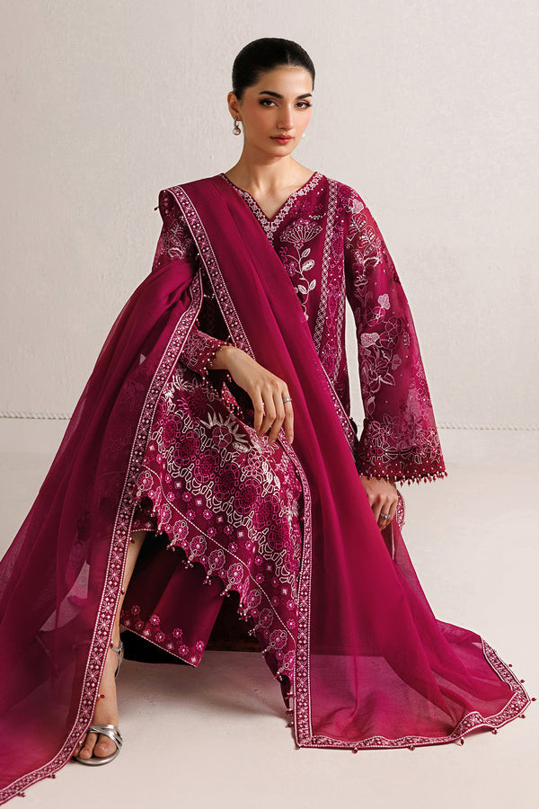 Baroque | Formals Collection | EMBROIDERED COTTON NET UF-4511 - Formal Dress - available at Maria Faisal in UK and USA.
