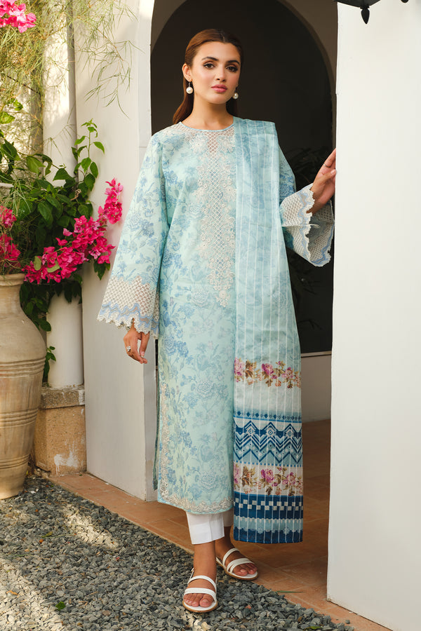 Baroque | Luxury Pret 24 | LAWN UF-661 - Designer Dress with Intricate embroidery and embellishments. Shop elegent wedding dress at Maria Faisal.