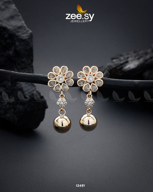 Glossy Flower Earring - Earrings 