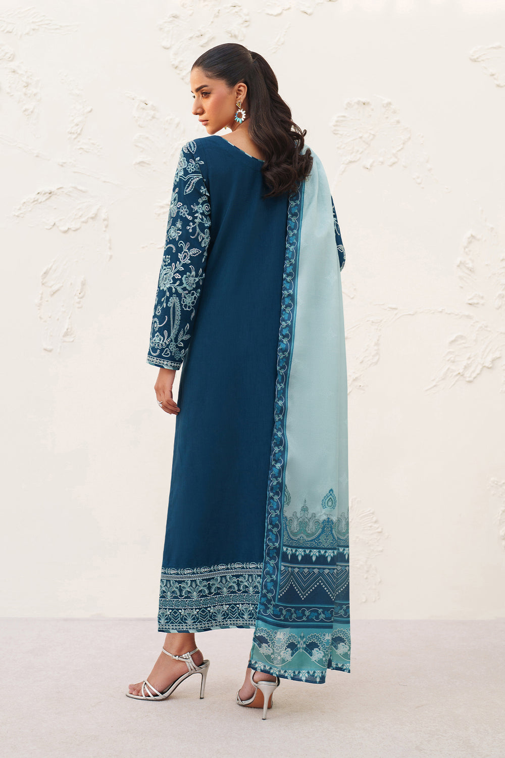 Baroque | Formals Collection | EMBROIDERED RAW SILK UF-4384 - Formal Dress - available at Maria Faisal in UK and USA.
