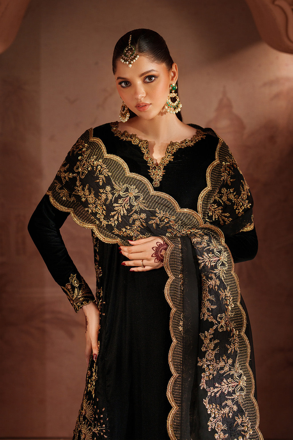 Iznik | Velvet 25 | IV-62 Embroidered Velvet - Formal Dress - available at Maria Faisal in UK and USA.