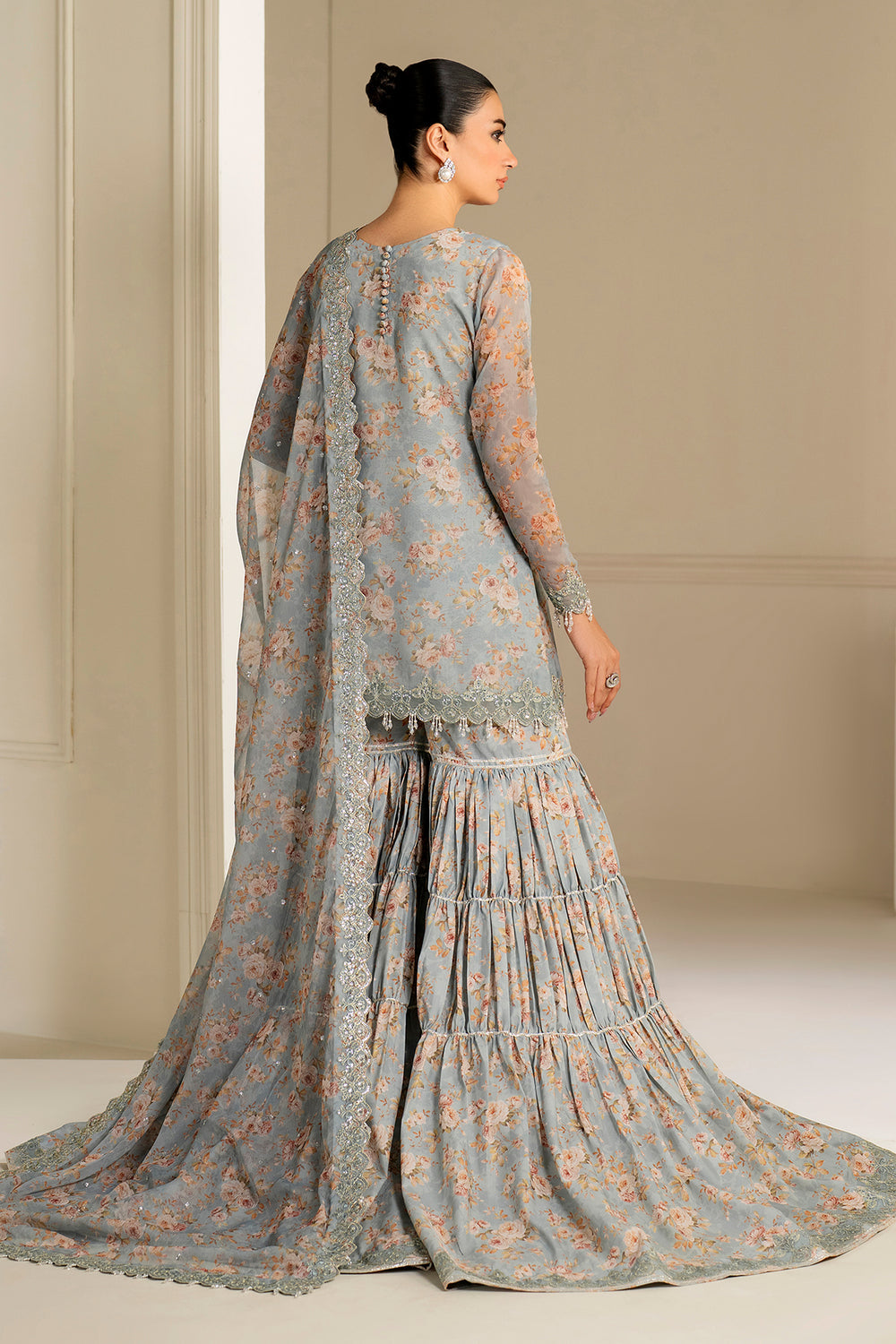 Baroque | Formals Collection | EMBROIDERED CHIFFON UF-4165 - Formal Dress - available at Maria Faisal in UK and USA.