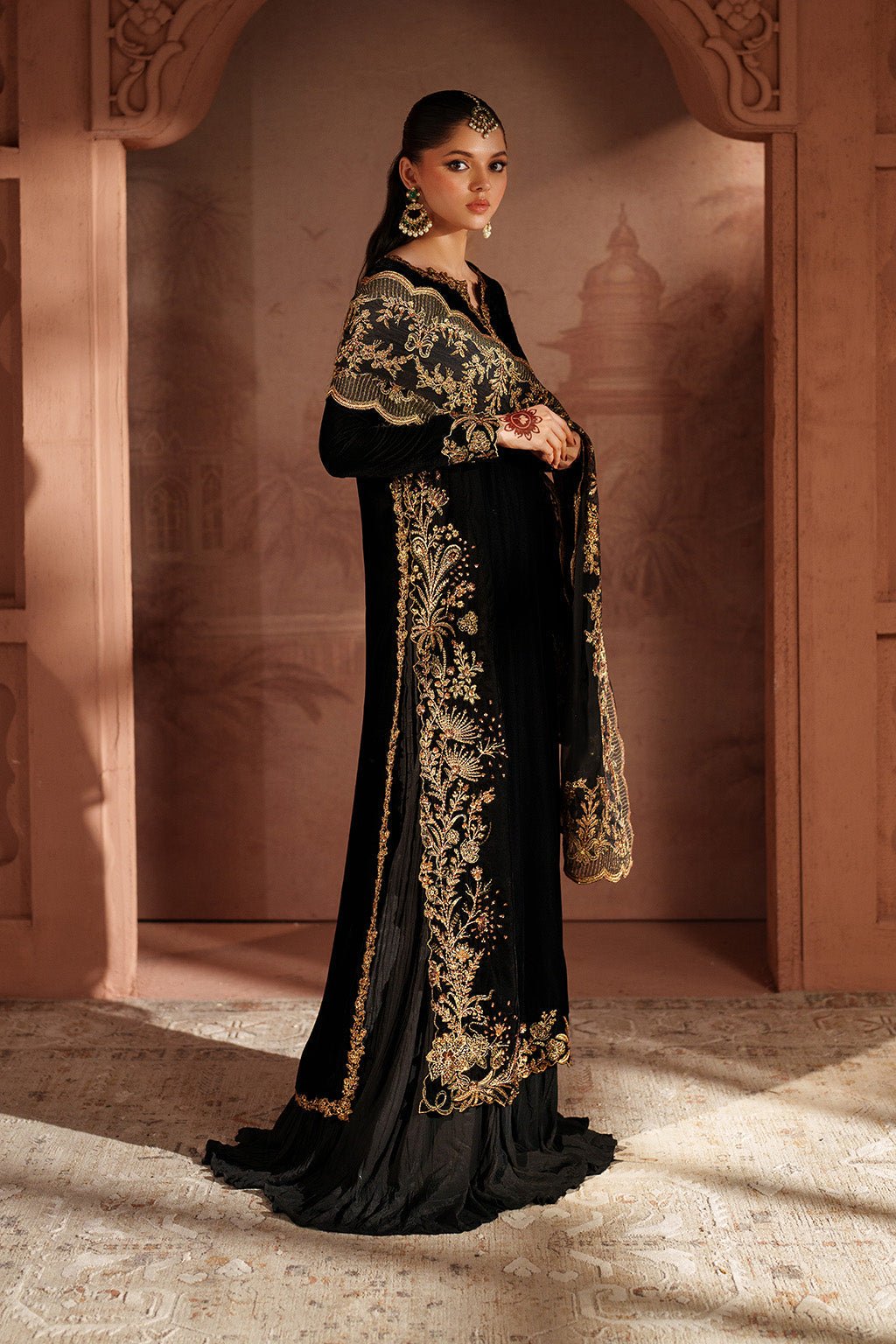 Iznik | Velvet 25 | IV-62 Embroidered Velvet - Formal Dress - available at Maria Faisal in UK and USA.