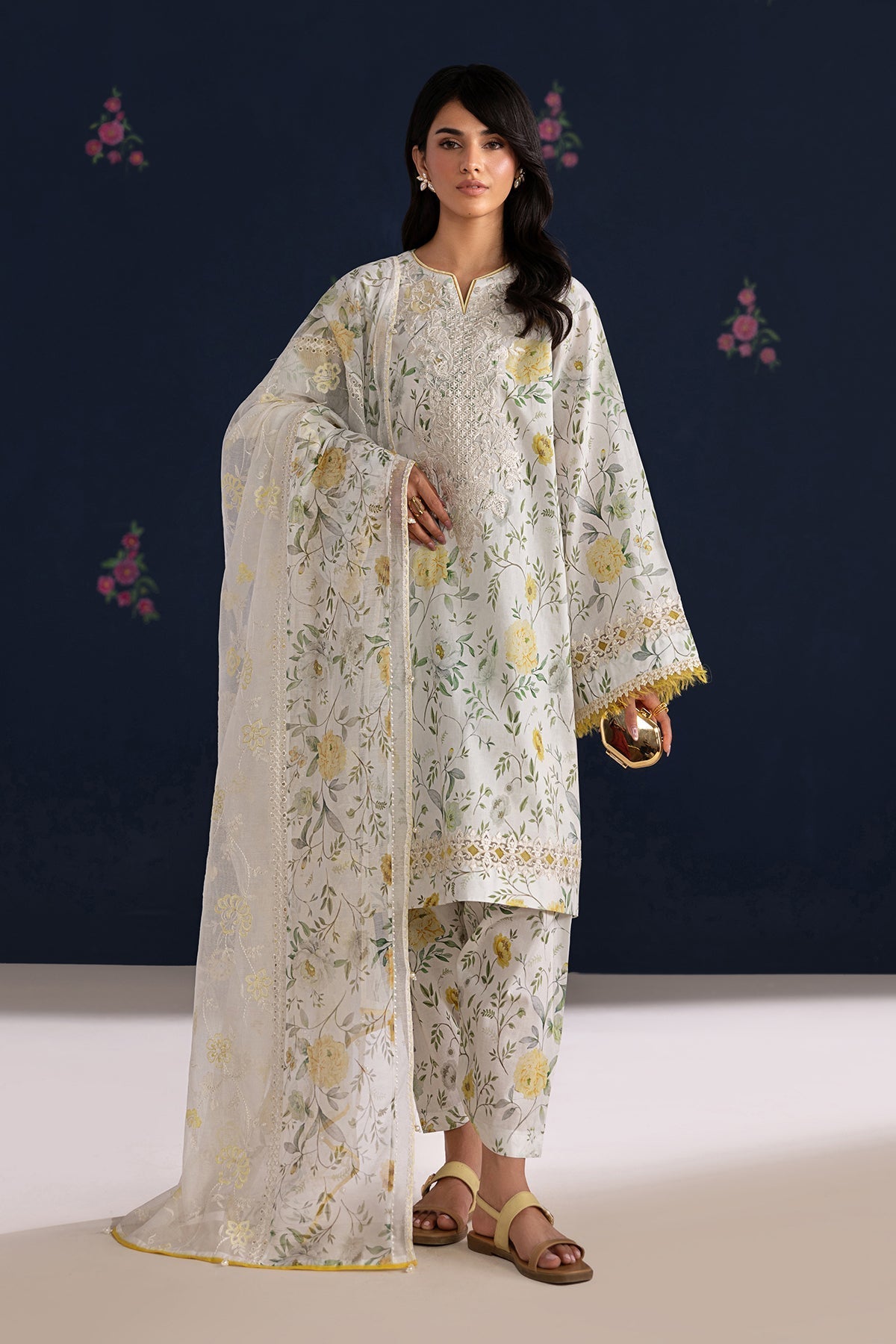 Baroque | Luxury Summer Pret | UF-4460 - Luxury Dress - available at Maria Faisal in UK and USA.