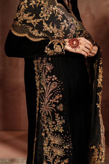 Iznik | Velvet 25 | IV-62 Embroidered Velvet - Formal Dress - available at Maria Faisal in UK and USA.