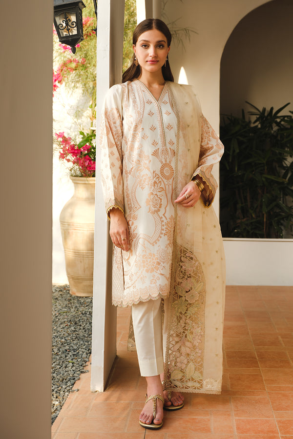 Baroque | Luxury Pret 24 | LAWN UF-662 - Designer Dress with Intricate embroidery and embellishments. Shop elegent wedding dress at Maria Faisal.