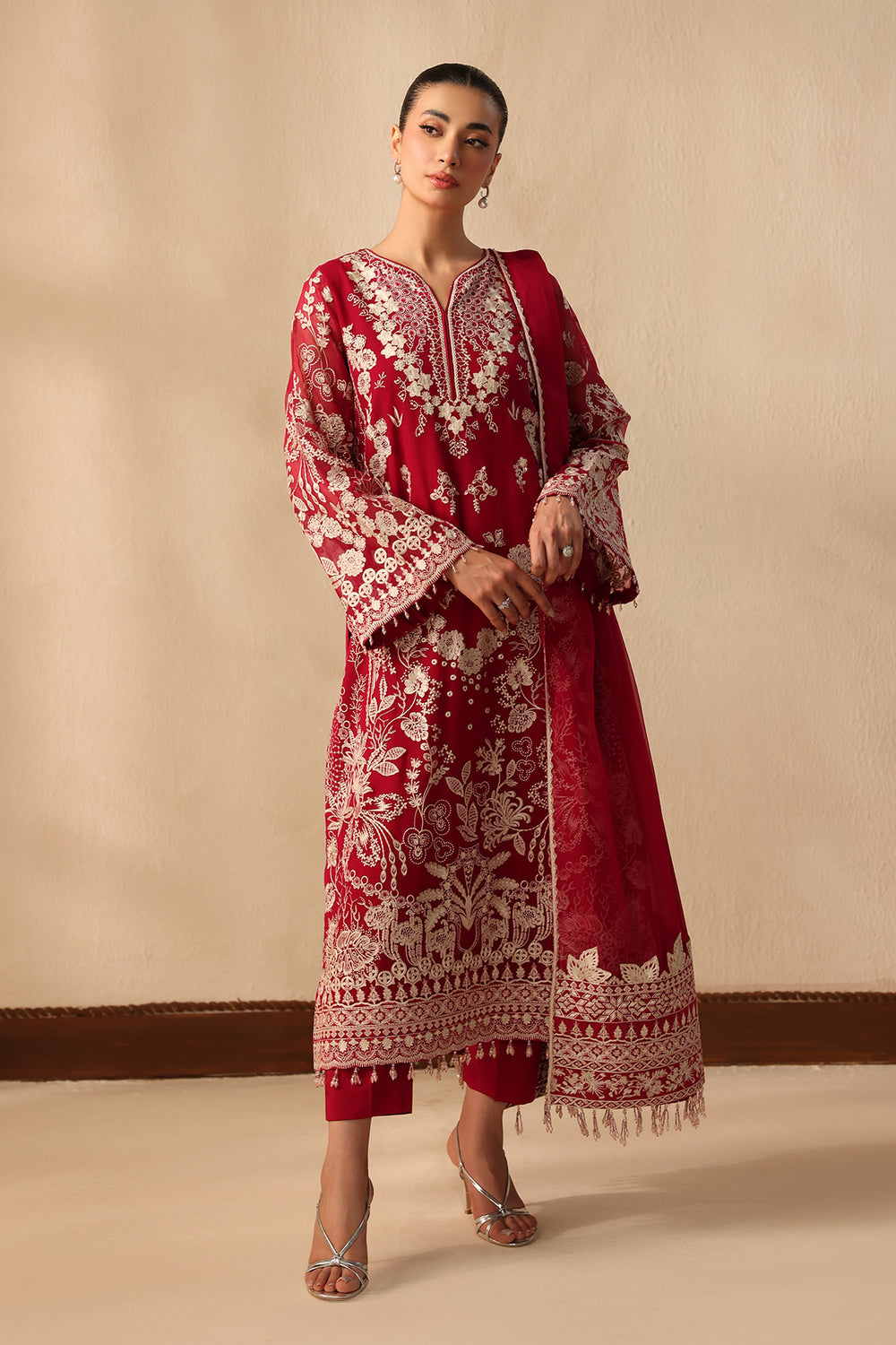 Baroque | Formals Collection | EMBROIDERED CHIFFON UF-4491 - Formal Dress - available at Maria Faisal in UK and USA.