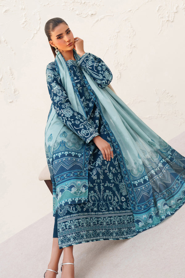 Baroque | Formals Collection | EMBROIDERED RAW SILK UF-4384 - Formal Dress - available at Maria Faisal in UK and USA.