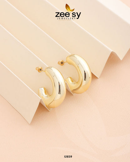 C-Type Stud Earrings - Earrings 