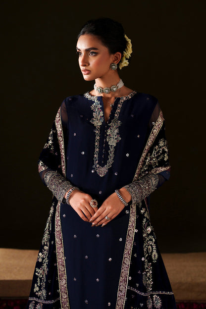 Iznik | Velvet 25 | IV-76 Embroidered Velvet - Formal Dress - available at Maria Faisal in UK and USA.