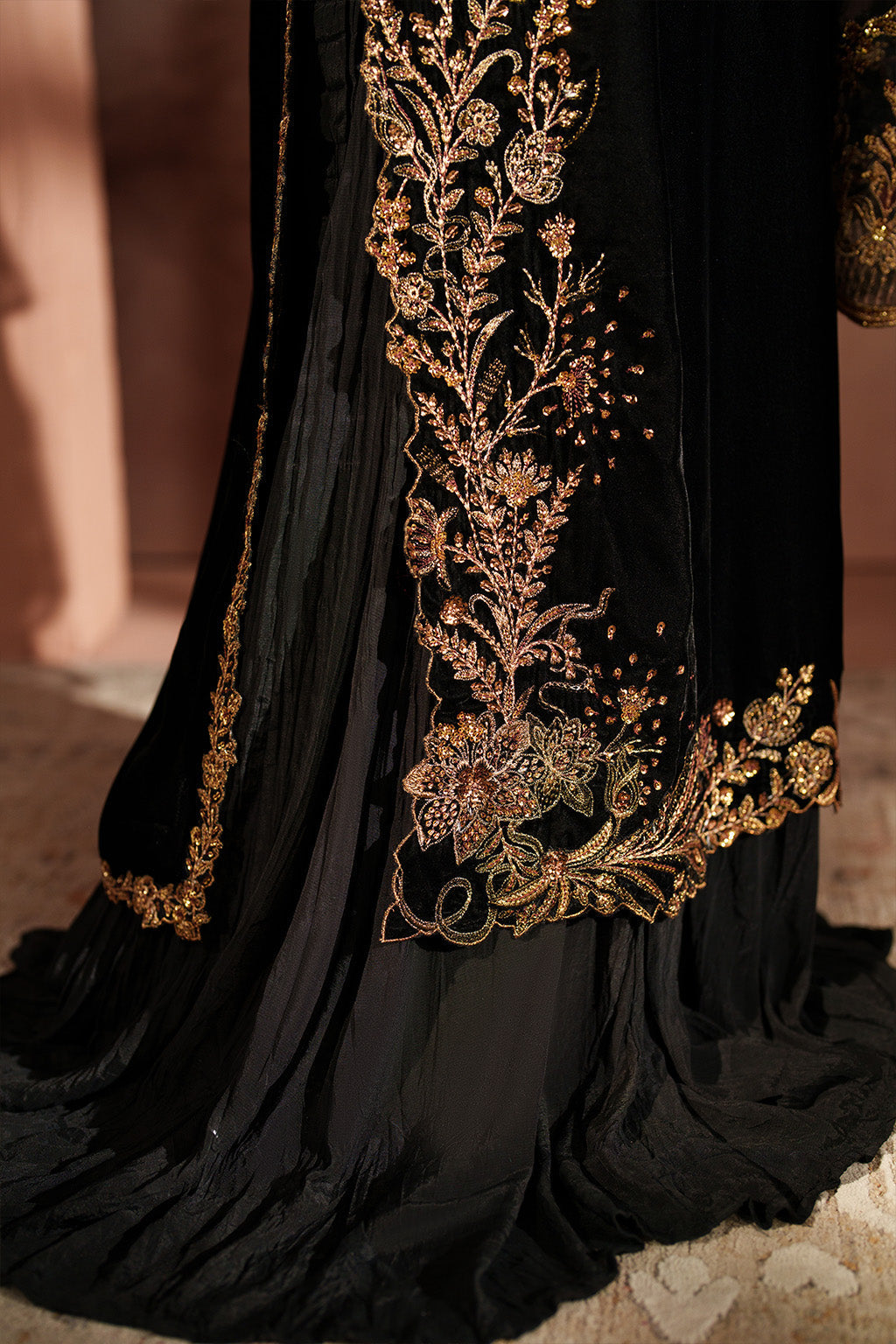 Iznik | Velvet 25 | IV-62 Embroidered Velvet - Formal Dress - available at Maria Faisal in UK and USA.