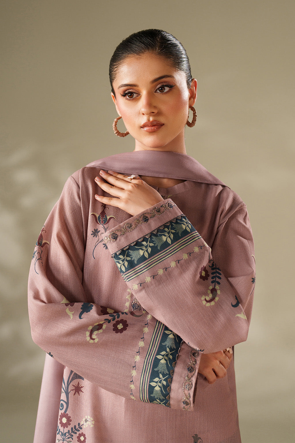 Iznik | Winter Chapter 25 | UE-569 Printed Khaddar - Casual Dress - available at Maria Faisal in UK and USA.