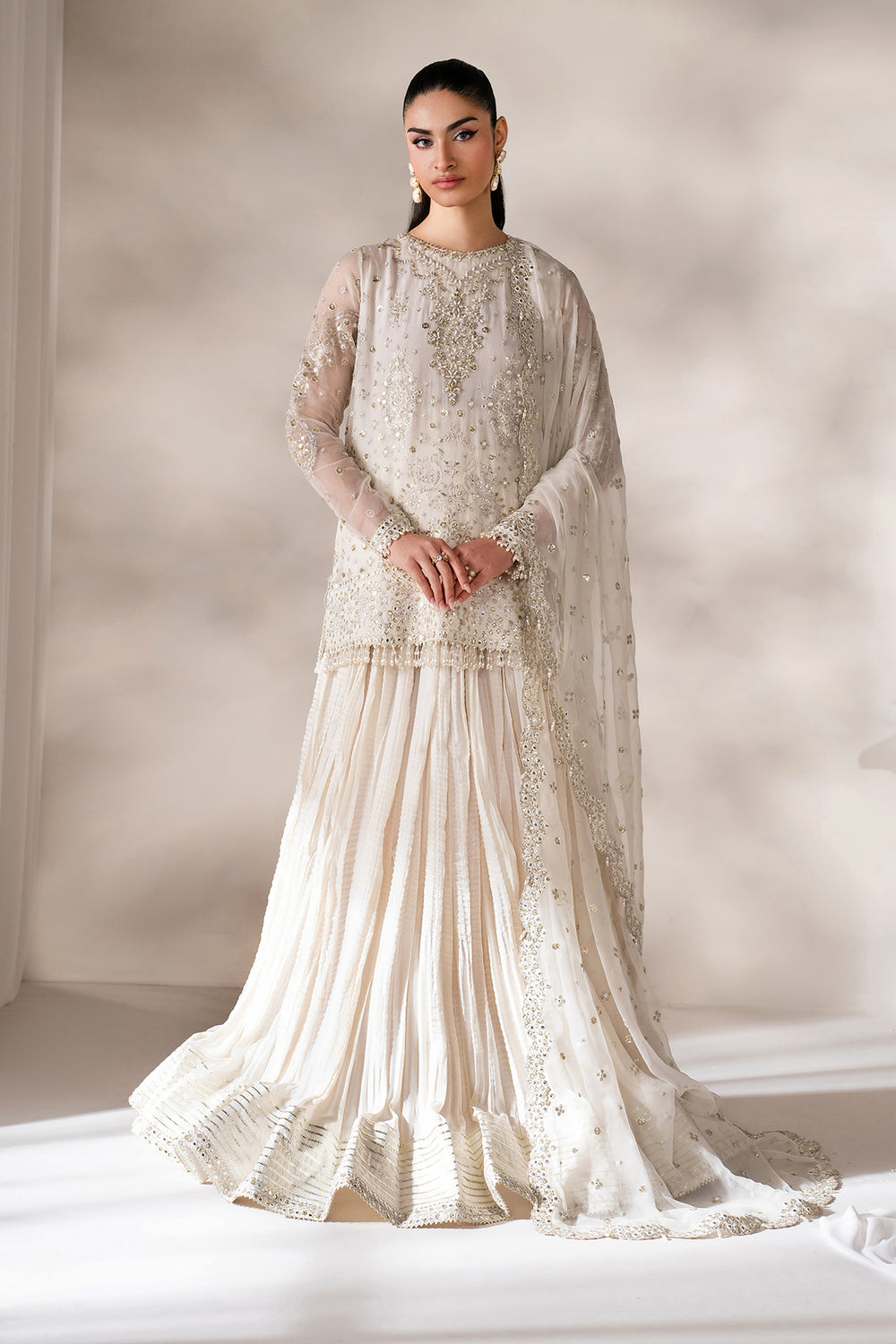 Baroque | Formals Collection | EMBROIDERED CHIFFON UF-4140 - Formal Dress - available at Maria Faisal in UK and USA.