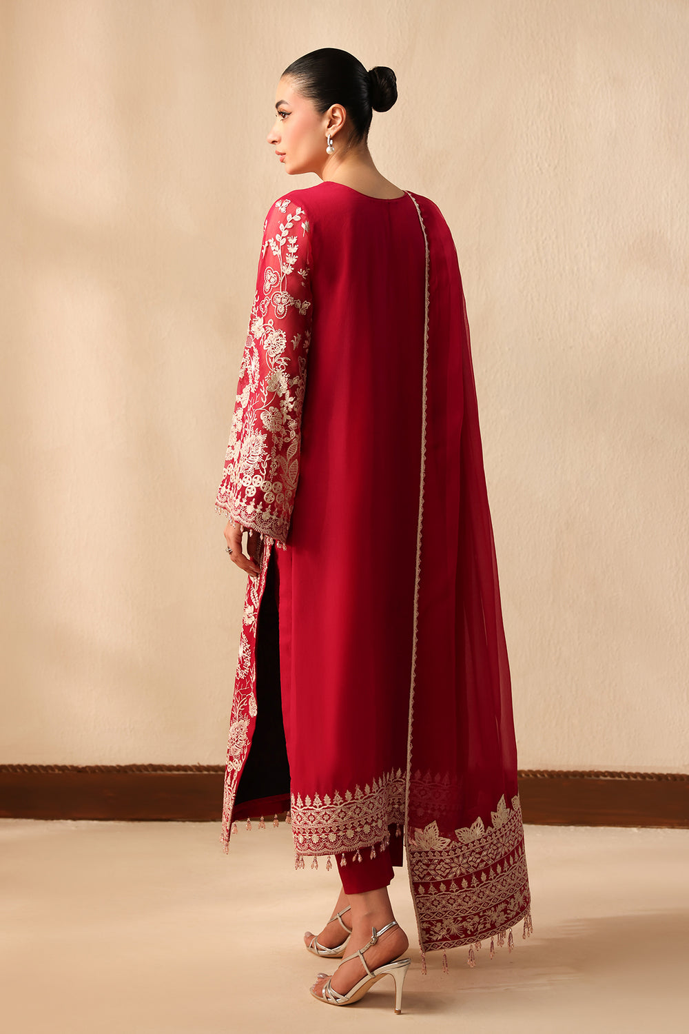 Baroque | Formals Collection | EMBROIDERED CHIFFON UF-4491 - Formal Dress - available at Maria Faisal in UK and USA.